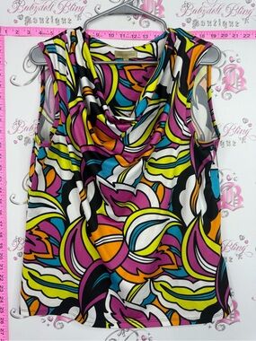 Kerrybrooke tank top swirls y2k Colorful Abstract Sleeveless Top